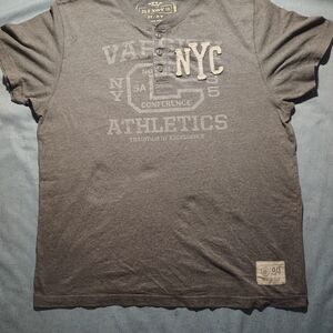Old Navy Men's NYC Heather Gray Henley T-Shirt